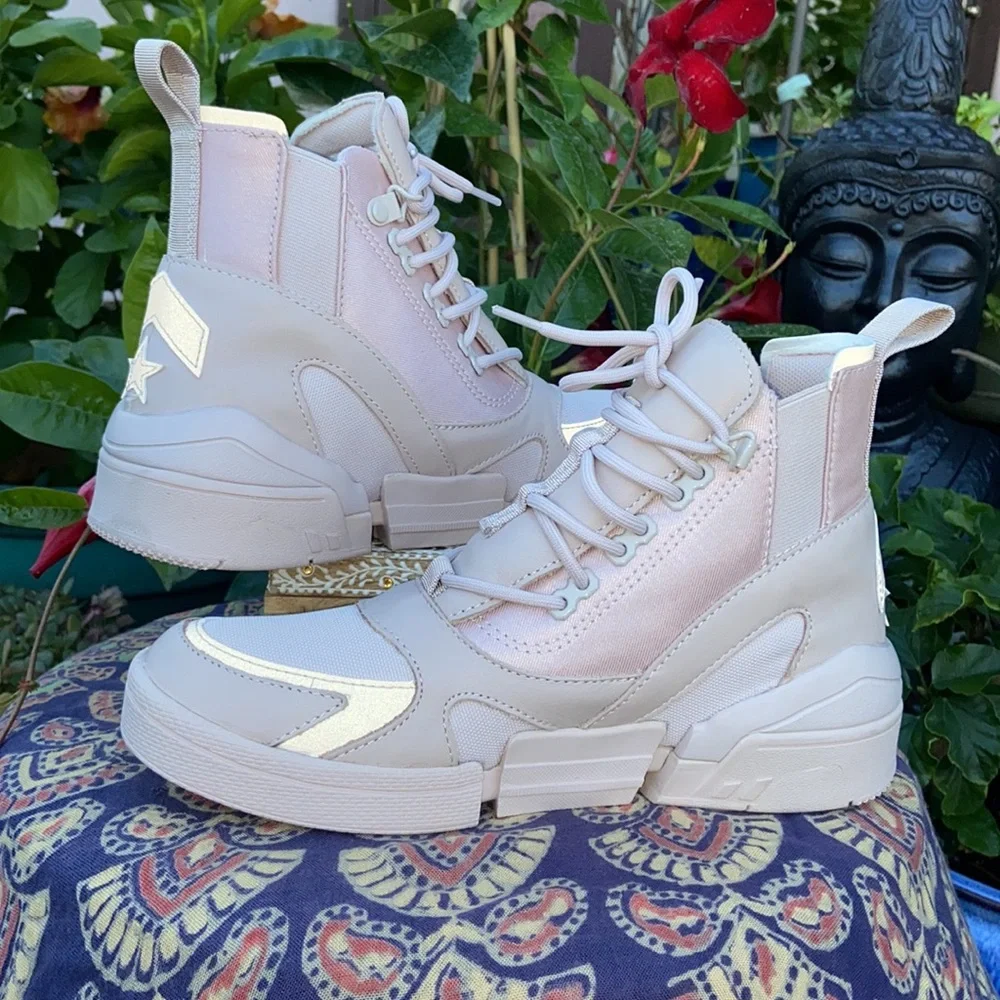 New Dusty Pink CPX Chelsea Converse Hi Top Sneaker Boots - Picture 4 of 16